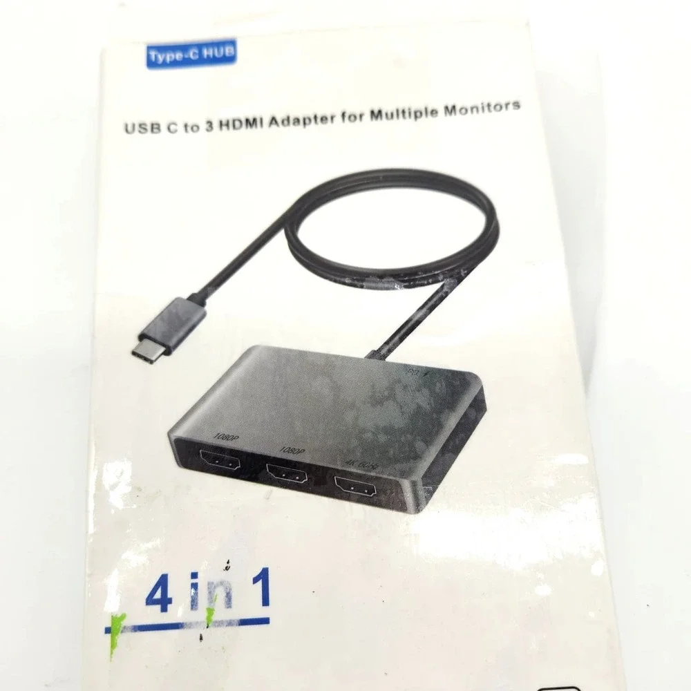 avedio links USB C to 3 HDMI Adapter Triple Monitor 4K 100W PD Windows Mac